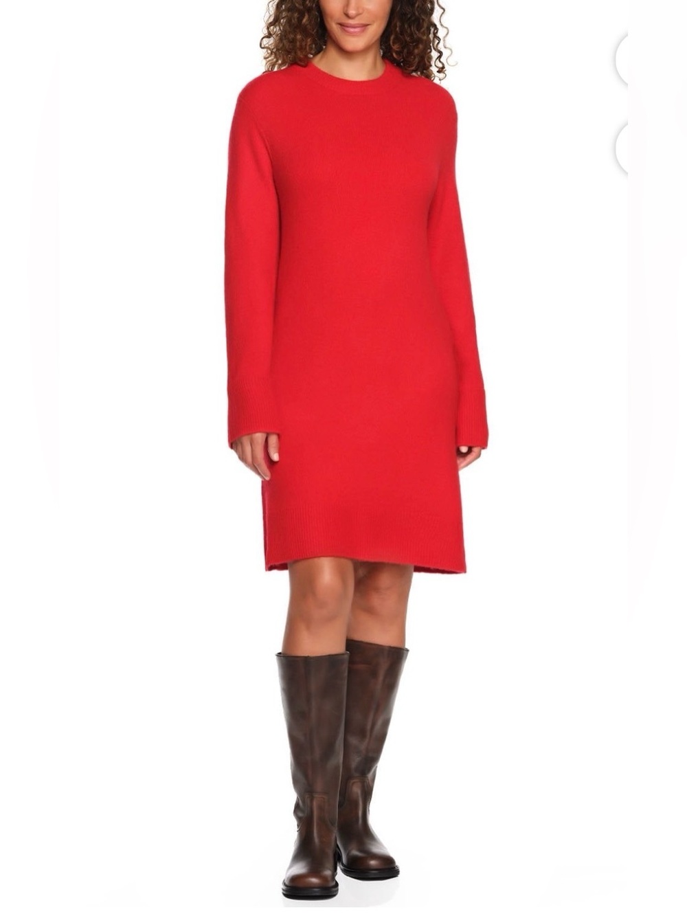 Red Sweater Dress, Long Sleeve Crewneck, Land’s End Size XS